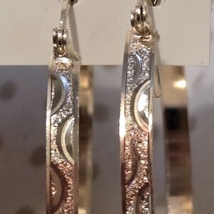 Gold FILLED Textured Hoop Earrings - Women's Jewelry